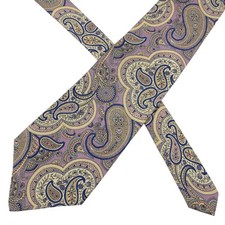 POLO Ralph Lauren Men Neck Tie Purple Lavender PAISLEY 100 SILK