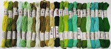 23 DMC Retors 4 Matte Embroidery Floss Lot of 23 Different Colors GREENS