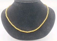 Vintage Signed Napier Goldtone Twist Chain 18 Inch Necklace
