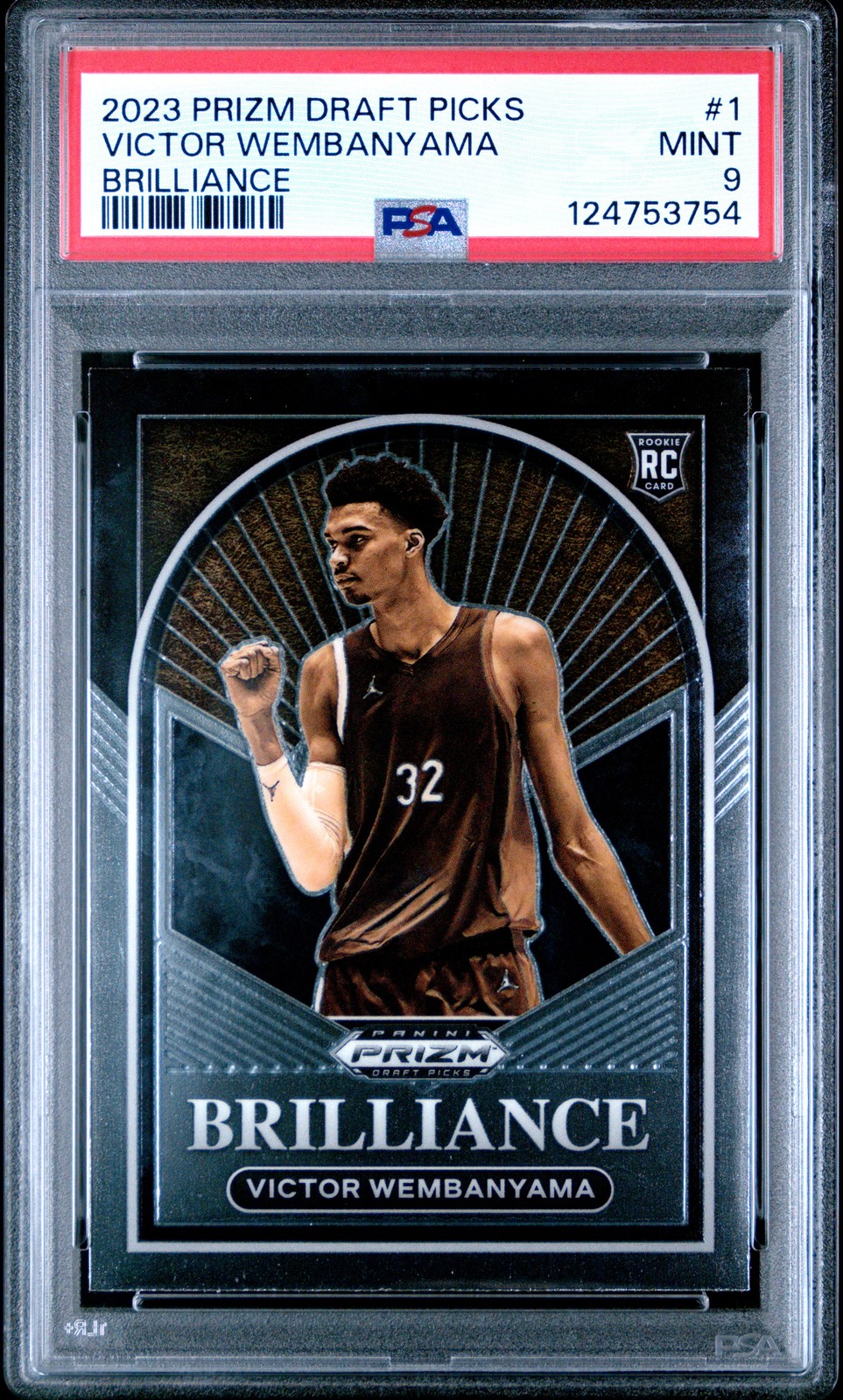 2023 PANINI PRIZM DRAFT PICKS BRILLIANCE #1 VICTOR WEMBANYAMA PSA 9