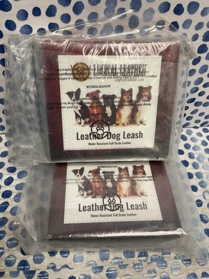Logical Leather 6' Braided Dog Leash Full Grain Leather - White (2 Pack) *NEW*