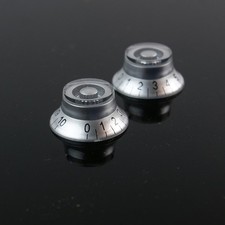 Universal LP top hat style Guitar Speed Knobs,Silver set of 2