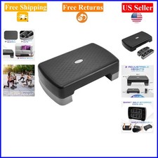 18.9" Adjustable Plastic Aerobic Step Platform with 2 Risers, Grey