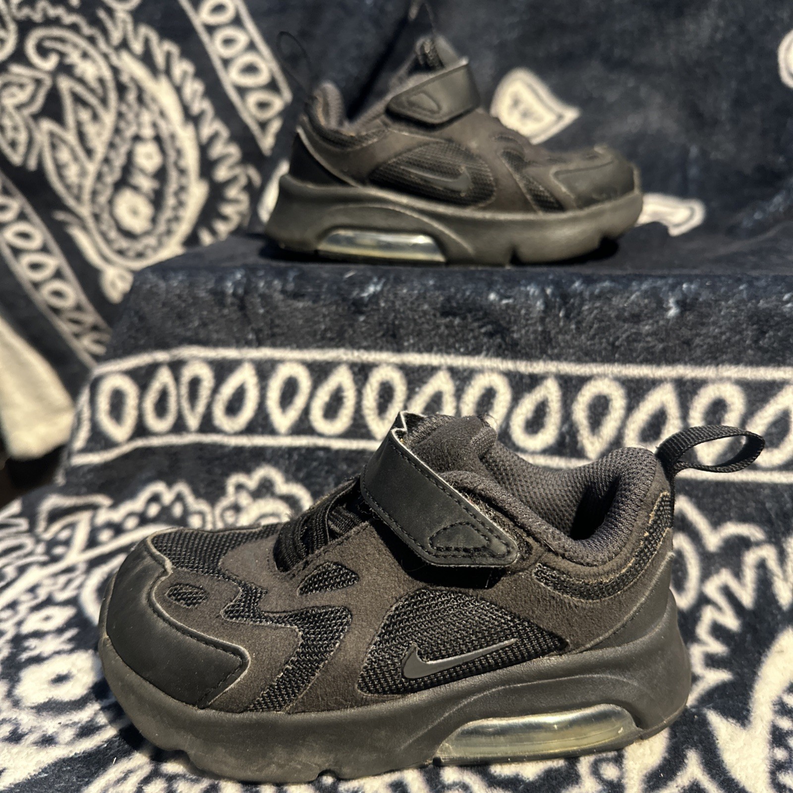 Nike Air Max 200 Triple Black Toddler Shoes Size 7C