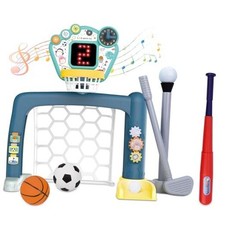 4 in 1 Adjustable Basketball Hoop Soccer Goal for Toddlers 1-3,Kids Sports