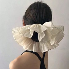 Extra Large Pleated Double-Layer High-End Scrunchie, Elegant Fashion Hair Tie