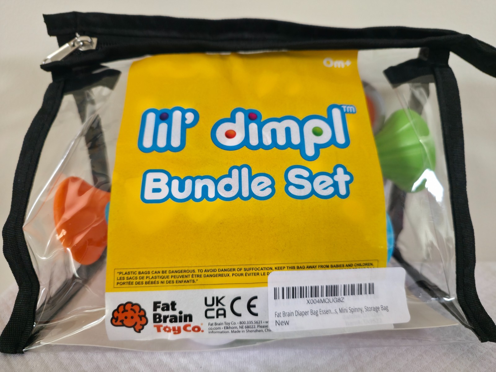 Fat Brain Diaper Bag Essentials 4 Piece Baby Sensory Set | 0 Months + | NEW