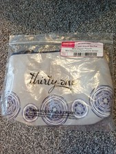 Thirty-One Gifts Mini Zipper Pouch AA91 Grey W/Geo Pop Brand New