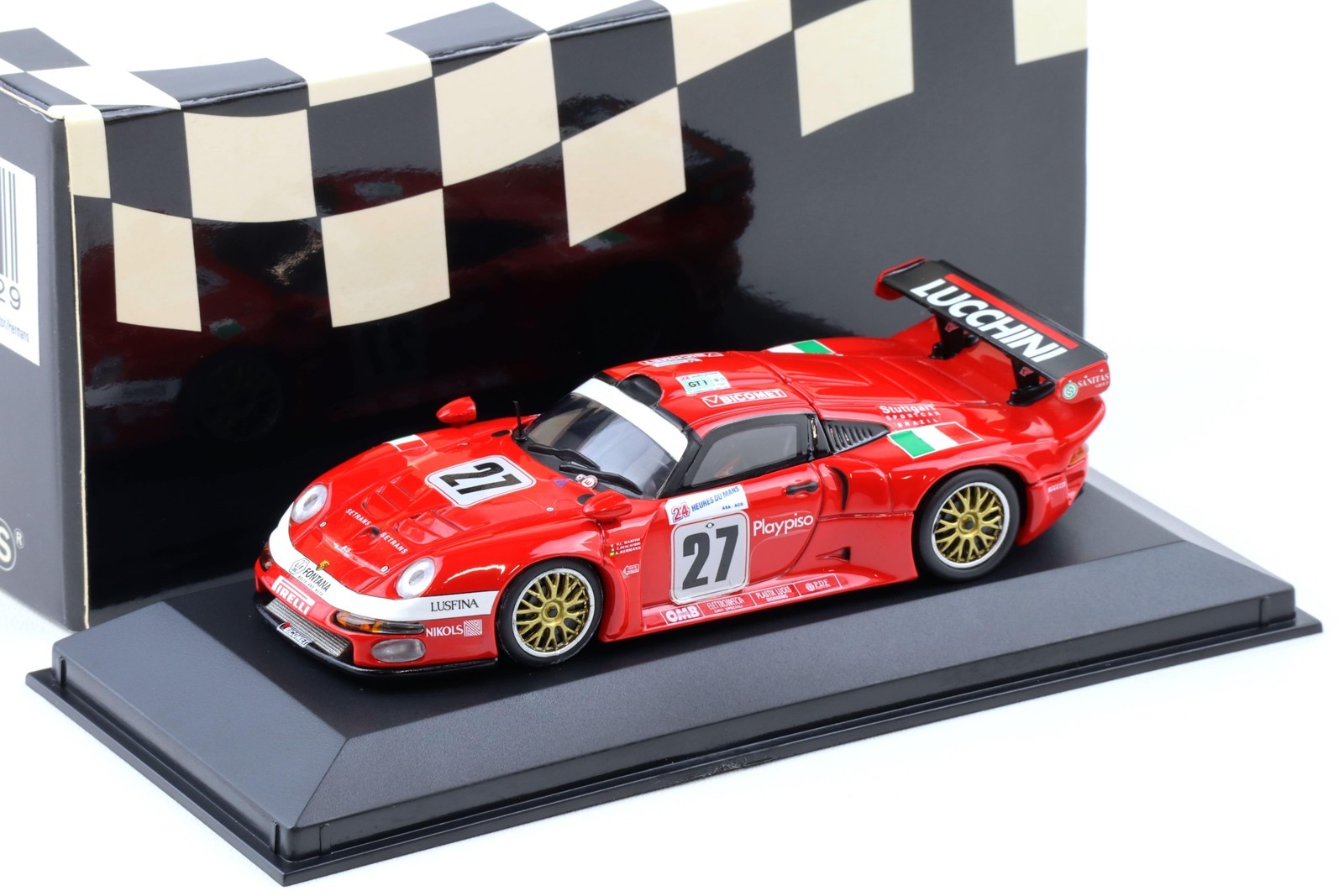 1:43 Minichamps Porsche 911 993 GT1 Le Mans 1997 BMS Scuderia Italia #27 Martini