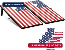 Portable MDF Wood Cornhole Set 4x2 Regulation 3x2 Board with 8 Bean Bags Outdoor