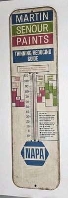 Napa Martin Senour Paints Tin Advertising Thermometer Sign Advertisement Metal