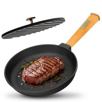 Ø20 Cm Gusseisenpfanne Mit Grillpresse Pfanne Steakpfanne Fleischpresse