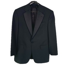 Brooks Brothers Baron Men's 38S Wool Tuxedo Jacket Black Single Button READ