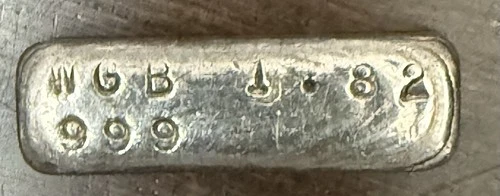 Vintage Buschemeyer’s 1.8 Oz .999 Silver Poured Bar Rare Odd Weight