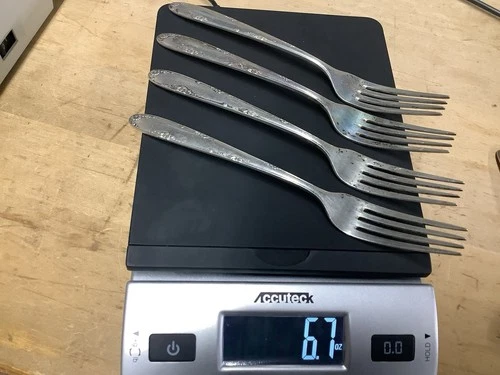 6.7 Oz. Sterling Silver .925 Scrap Towle Madeira 1948 Solid 4x Dinner Fork Ounce