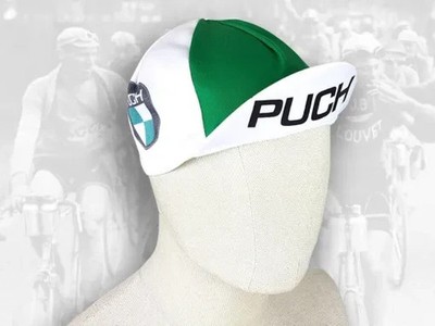 Vintage Style PUCH GRÜN WEISS Baumwolle Radfahren Radmütze Casquette