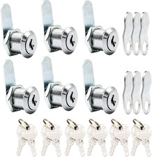 6 Pack Cabinet Locks with Keys, 7/8" RV Storage Door Lock Keyed Alike, 12 Keys C