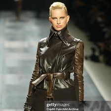 F/W 2003 Givenchy RUNWAY Python Leather Belted Jacket VINTAGE