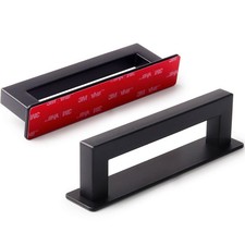 4 PCS 43/4 Inch Black Adhesive Cabinet Handles Stick On Sliding Door Pulls