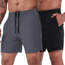 Men's Athletic Shorts 2 Pack, 7" Inseam Lightweight Quick Dry Gym Running Shorts
