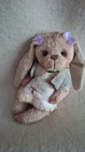 Yellow Rabbit Artist Bear and Mohair, 17cm, Unique Fuchsia Brown, 2022