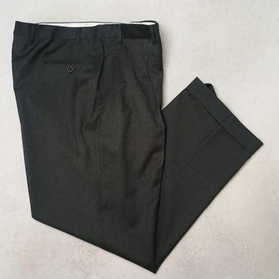 Canali Pants Men 38x30 Gray Pleated Cuffed Wool Dress Lined Classic Italy Suit