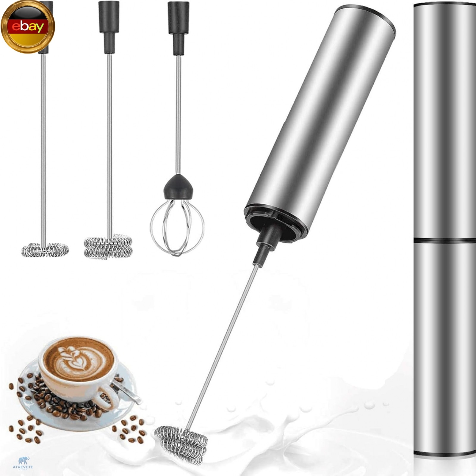 MOSUO Elektrischer Milchaufschäumer mit Doppeltem Quirl, USB-C Wiederaufladbar 