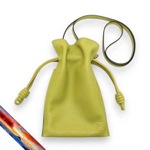 LOEWE Flamenco Shoulder Bag Calf Leather Lime Yellow A411F10X014801