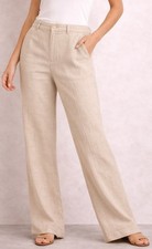 Vintage Lauren Ralph Lauren 100 Linen Pants Womens 4 Beige Made USA