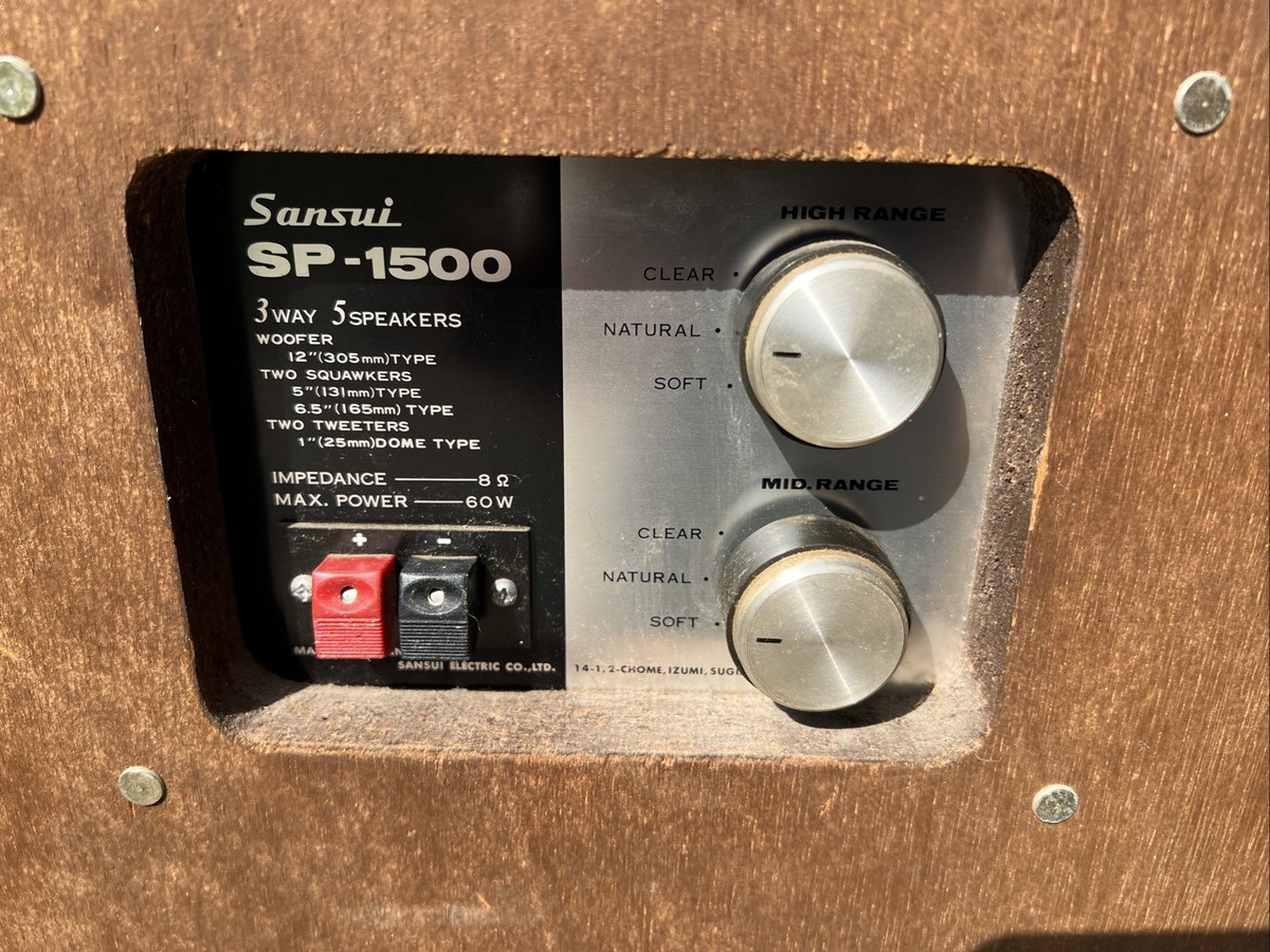 1 Sansui SP-1500 3-Way 5 Speaker 60W Working, 1 Speaker Only Per