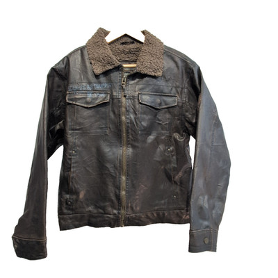 HAWKE & CO - Fliegerjacke G-1 Style Vintage (Kunstleder / SKAI) Gr. S |45c