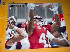 Nikhai Hill Green Alabama Roll Tide Michigan signed 8x10 photo