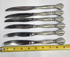 Oneida Alexis 6 Dinner Knives Stainless Flatware Bow Handles
