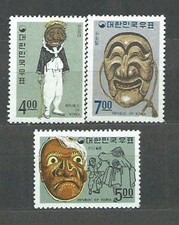 South Korea - Mail 1967 Yvert 454/6 ** Mnh Masks