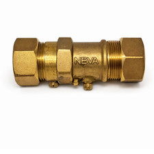 22mm x 22mm Brass Straight Connector with Drain Cock