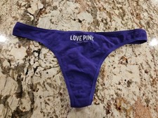 True Vintage Victoria's Secret I Pink Glitter Logo "LOVE PINK" Thong Medium