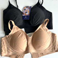 Honeylove Silhouette Bra Size 38B/C Wireless Vamp Black NWT- Nude Worn Once