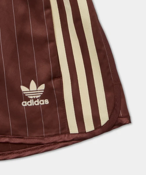 adidas Originals Pinstripe Satin Shorts KC4236 – Brown - Image 4 of 4