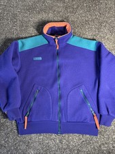 Vtg Retro Columbia Sportswear Fleece Jacket Neon Colorblock Womens Large