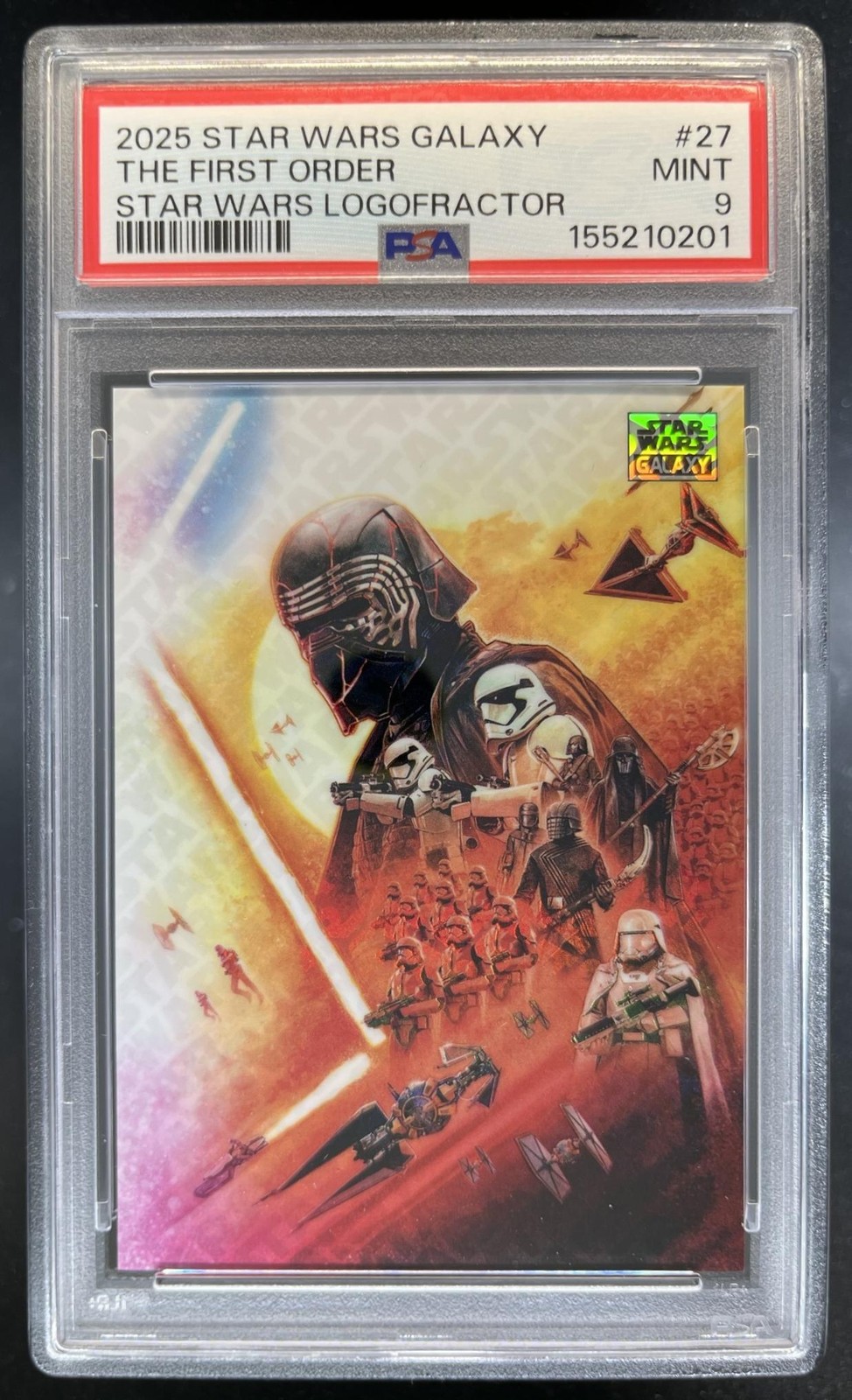 2025 Topps Chrome Star Wars Galaxy The First Order LogoFractor /77 #27 PSA 9