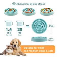Hunde Slow Feeder Sch&uuml;ssel Anti-Rutsch Futternapf langlebig bunt