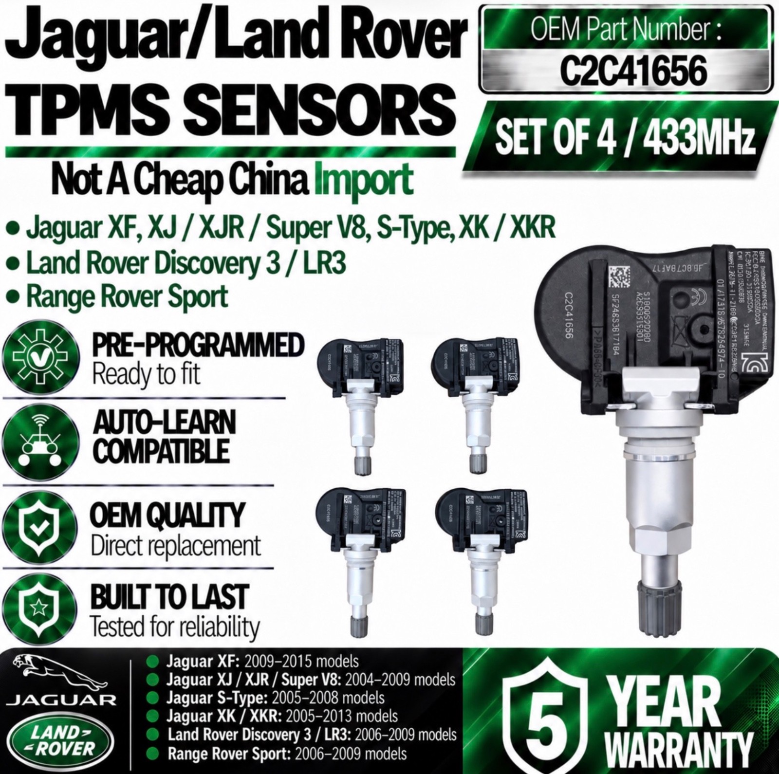 4X Suzuki TPMS Tyre Pressure Sensors Grand Vitara: June 2014 onwards 43139-61M00 - Image 23