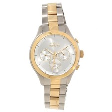 Invicta 13725 Lady's Silver Dial Two Tone Steel Day Date Watch