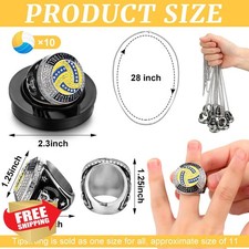 Highergo MVP Trophy Rings 10 Pcs Basketball Baseball Football Soccer Golf