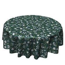 Floral Tablecloth 60 inch Round Table Cloth Spring Green Flower Table Cloths ...
