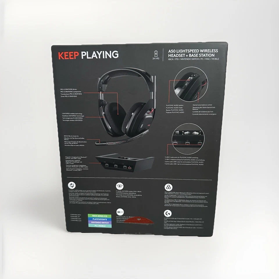 Logitech Astro A50 LIGHTSPEED Gen 5 Wireless Gaming Headset PC PS5 Xbox B-WARE - Bild 2 von 4