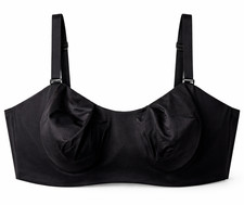 38D Cacique Bra Sensual Strapless Underwire Black Convertible Straps Unlined NLA