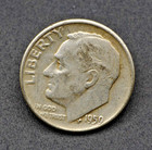 1959-P Roosevelt Dime 90% Silver US Mint Philadelphia — photo 1