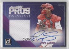2018 Panini Donruss Promising Pros Materials Signatures Pedro Severino Auto 1p5