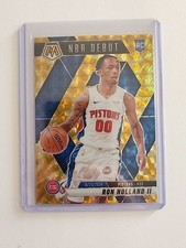 2024-25 Panini NBA Debut Ron Holland II Reactive Yellow Mosaic Prizm (RC) Rookie